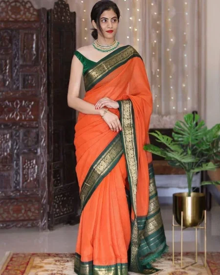 MF 67 Soft Lichi Silk Independence Day Saree